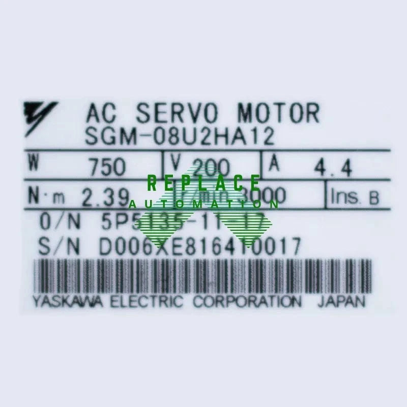 Yaskawa Used SGM-08U2HA12